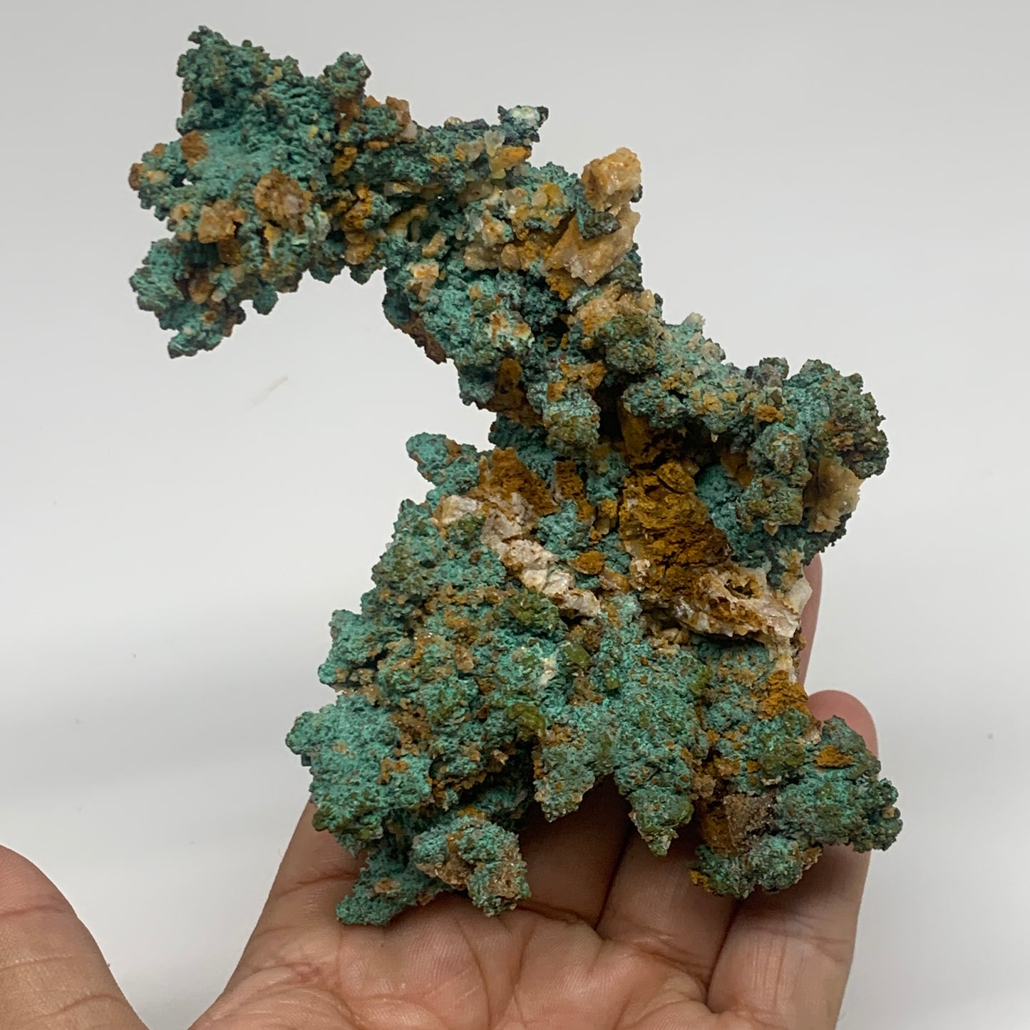 304.5g, 5"x3.2"x1.3", Malachite on Native Copper Mineral Specimens, B33982