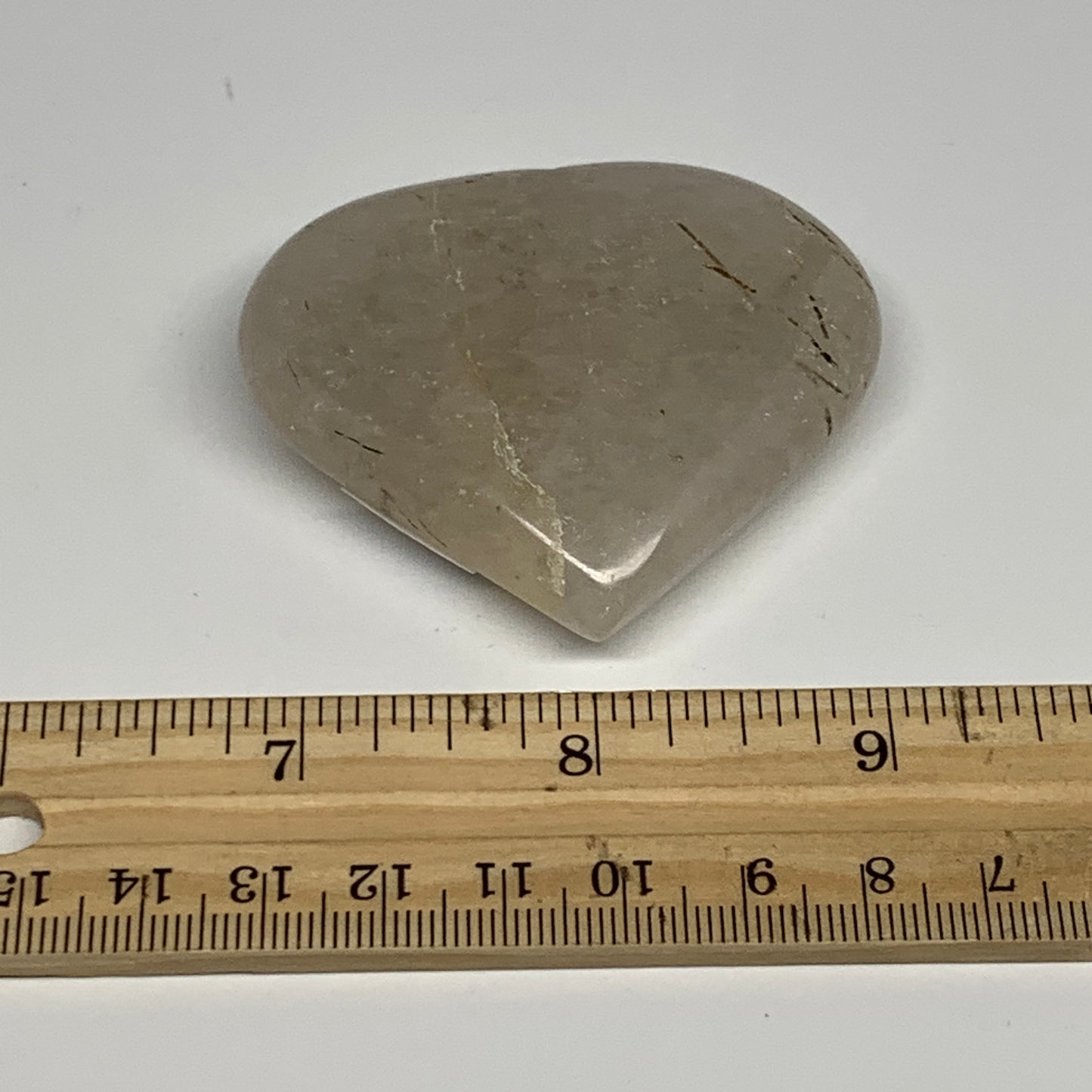 71.2g, 2.1"x2.4"x0.6", Natural Small Rutile Quartz Crystal Heart Reiki, B28296