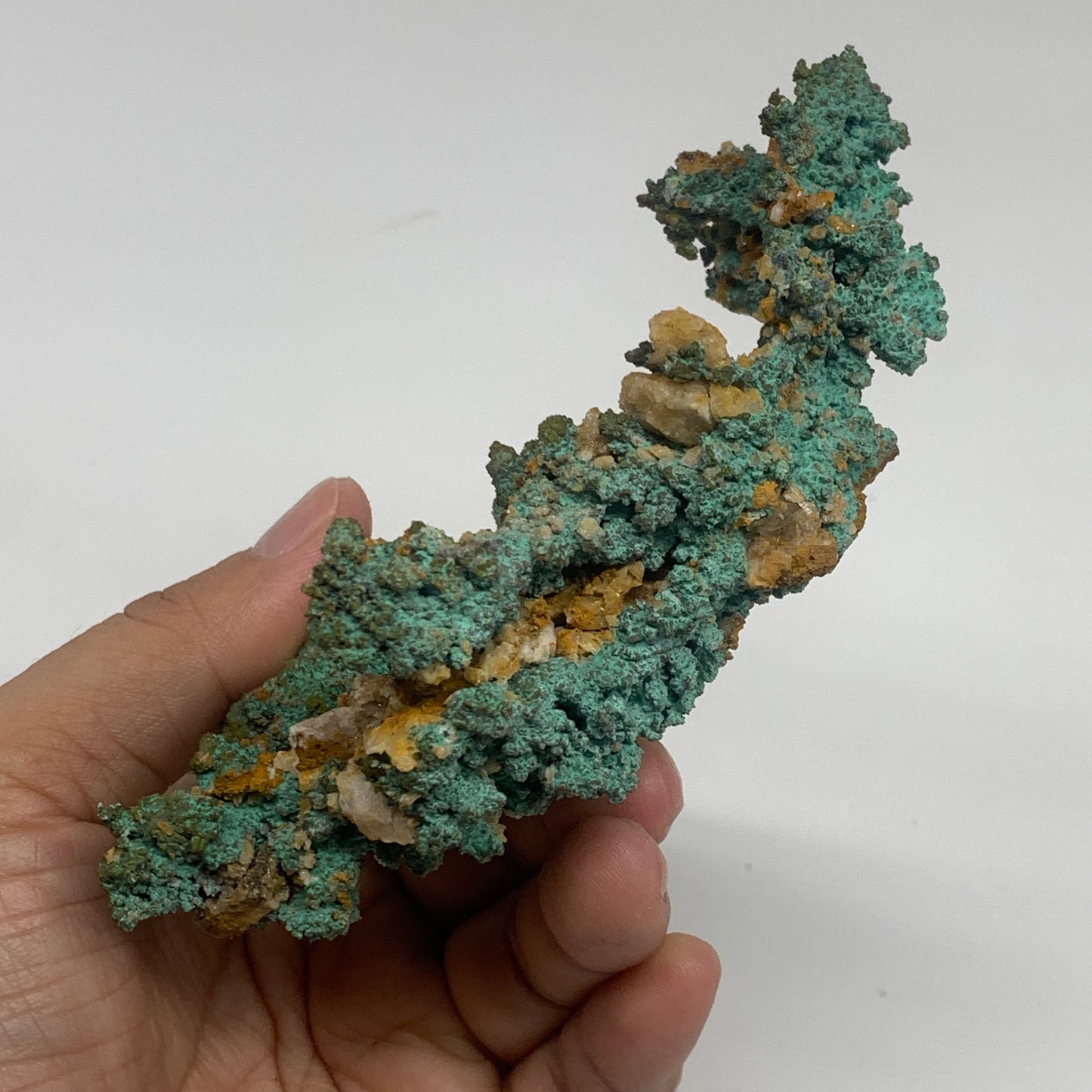 304.5g, 5"x3.2"x1.3", Malachite on Native Copper Mineral Specimens, B33982
