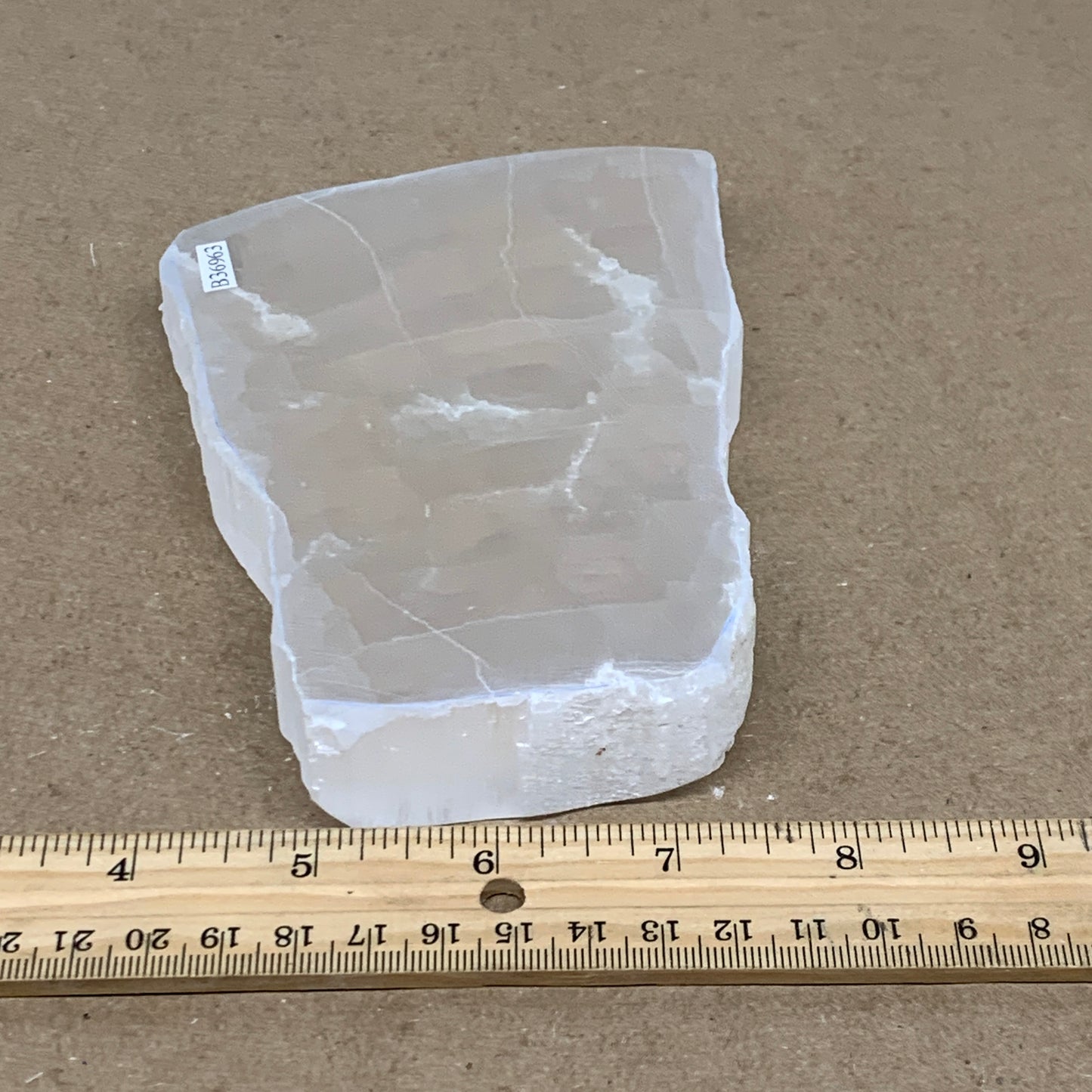 1.3 lbs, 5.4"x3.9"x1", Natural Clear Selenite Crystal Slab Gemstone, B36963