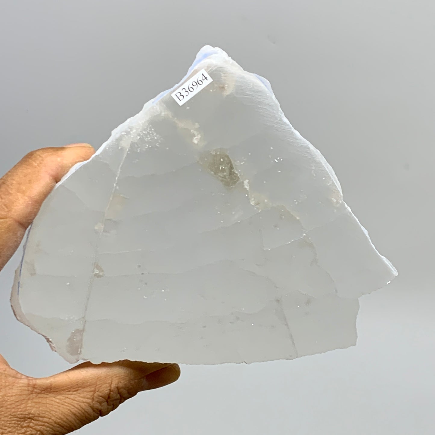 1.19 lbs, 5.1"x4.5"x1", Natural Clear Selenite Crystal Slab Gemstone, B36964
