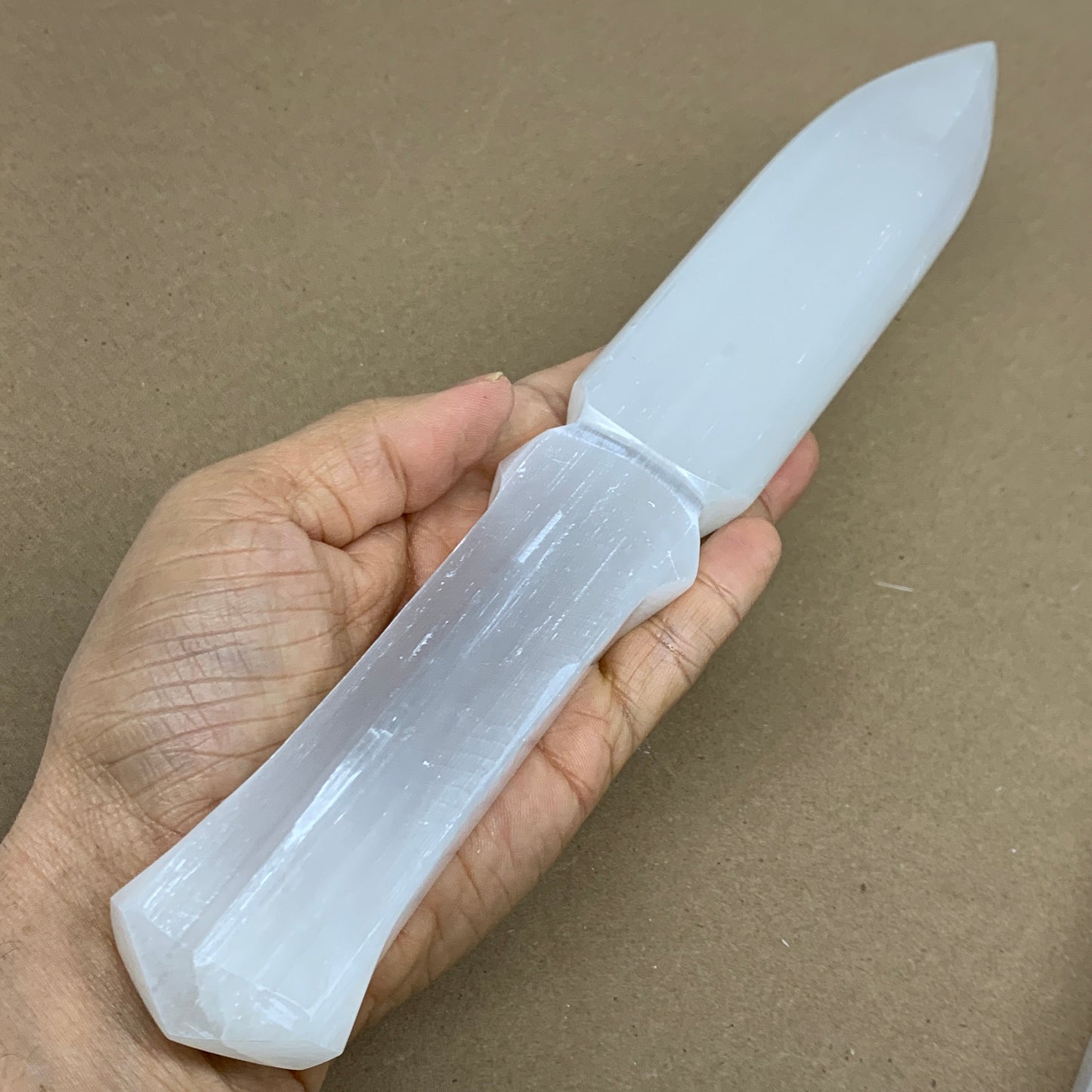 8pcs, 11.5"x1.5"x0.5", Natural Selenite Crystal Dagger (Satin Spar)