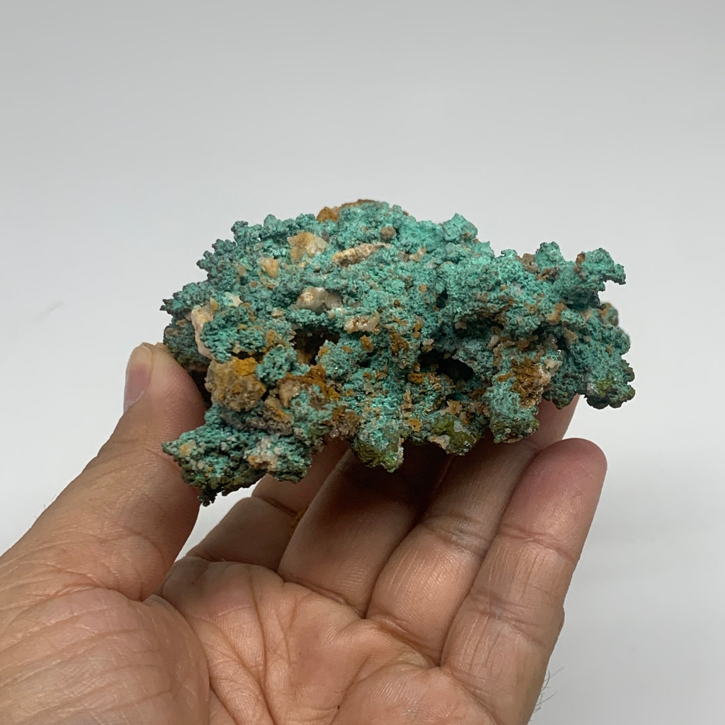 304.5g, 5"x3.2"x1.3", Malachite on Native Copper Mineral Specimens, B33982
