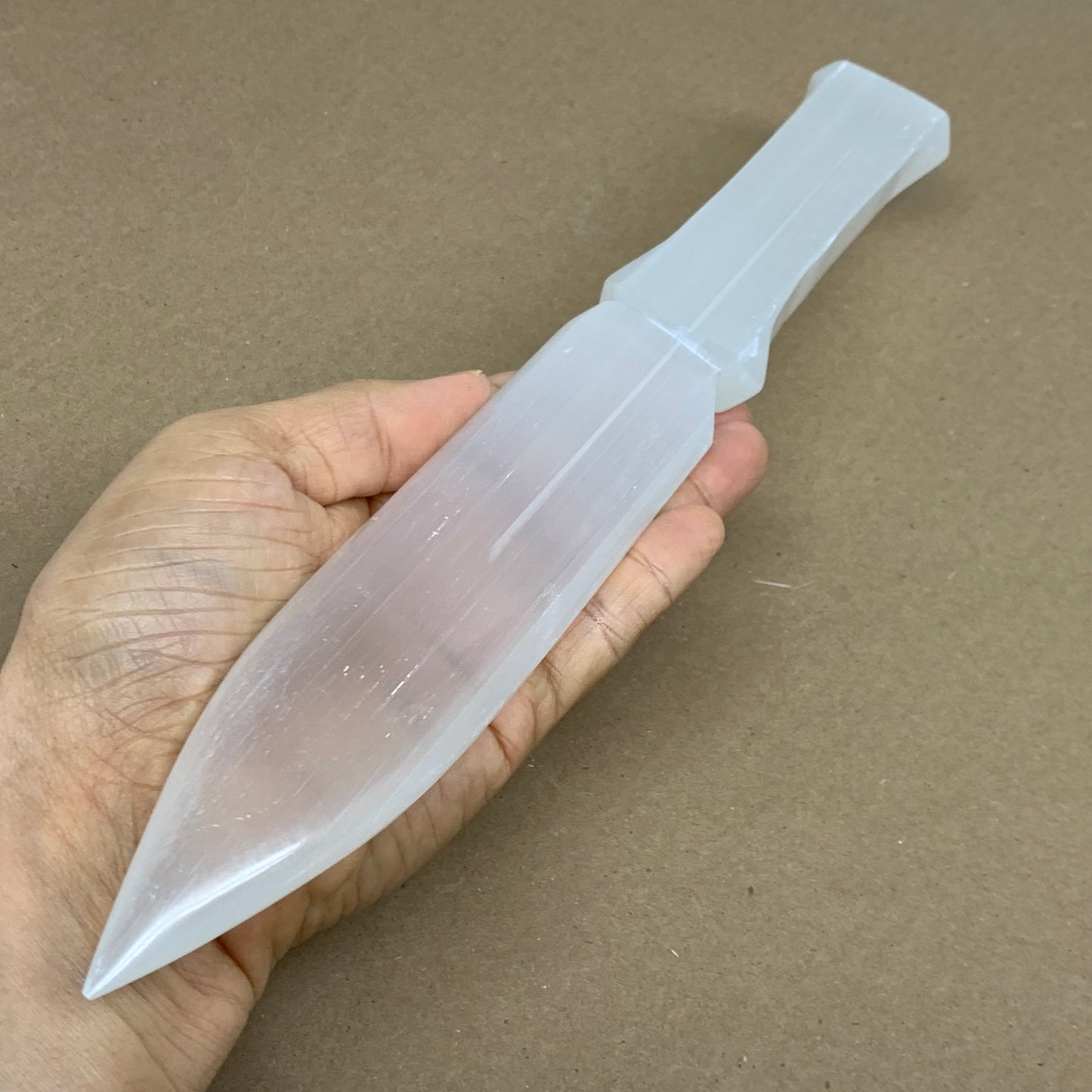8pcs, 11.5"x1.5"x0.5", Natural Selenite Crystal Dagger (Satin Spar)