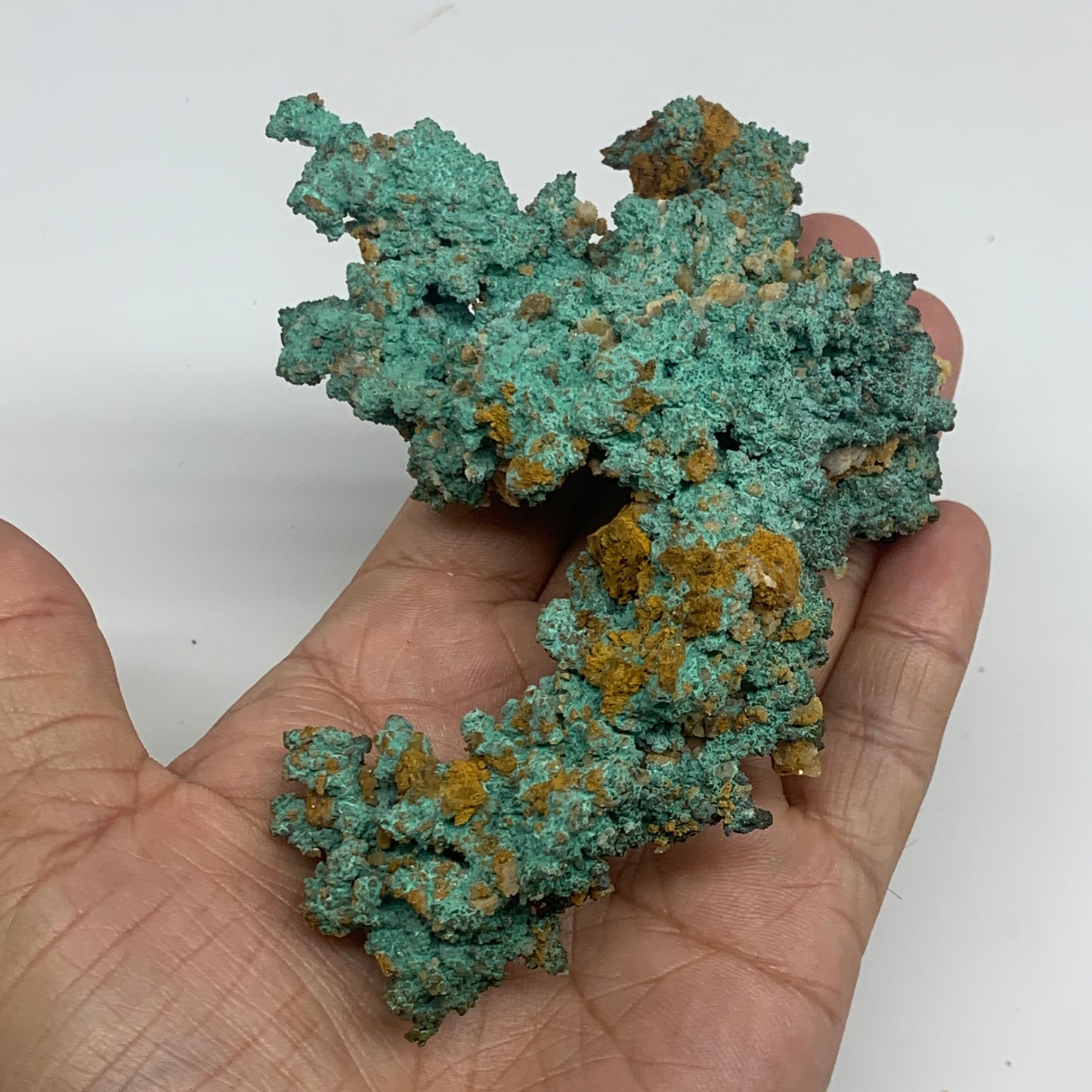304.5g, 5"x3.2"x1.3", Malachite on Native Copper Mineral Specimens, B33982