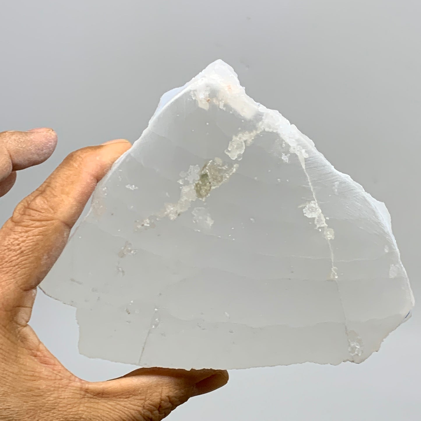 1.19 lbs, 5.1"x4.5"x1", Natural Clear Selenite Crystal Slab Gemstone, B36964