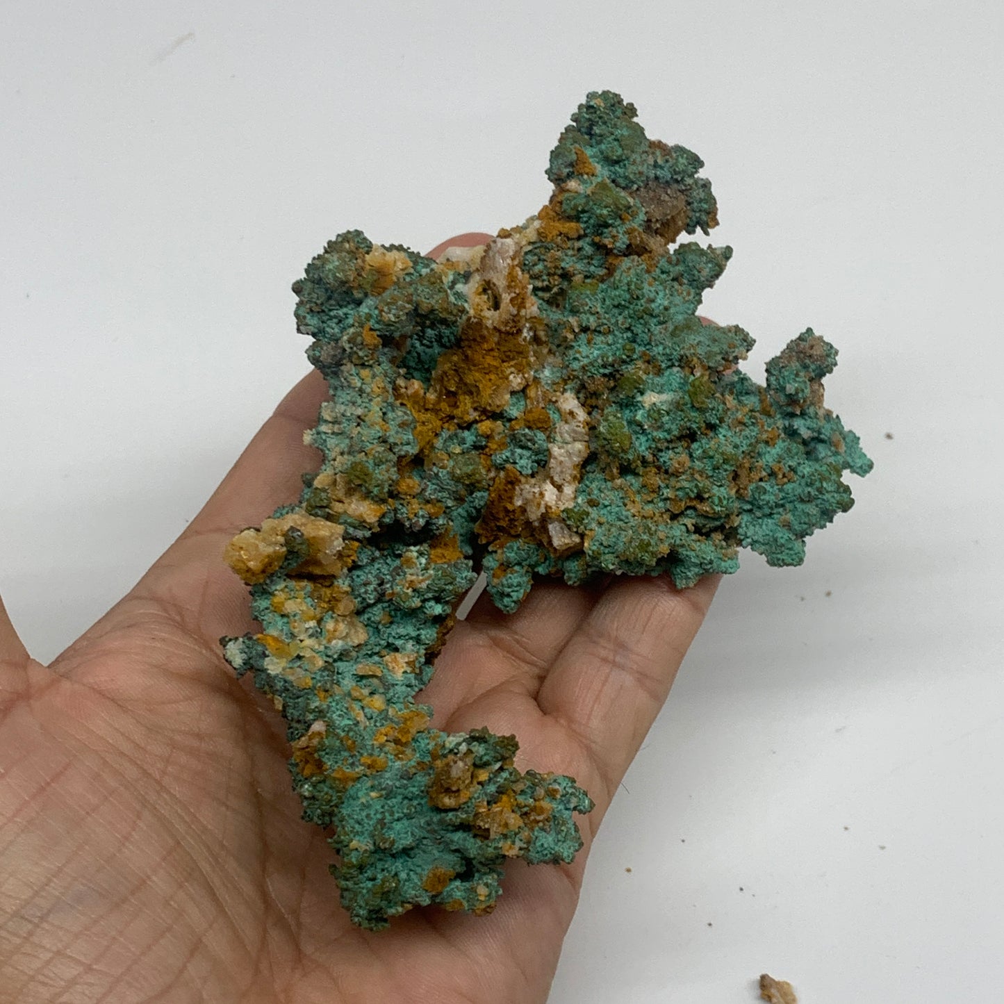 304.5g, 5"x3.2"x1.3", Malachite on Native Copper Mineral Specimens, B33982