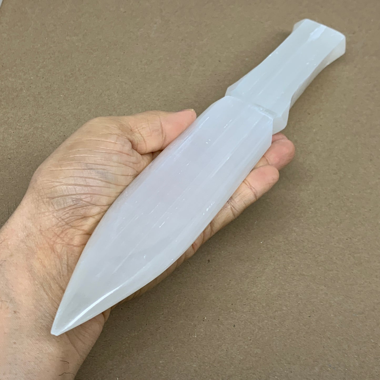 8pcs, 11.5"x1.5"x0.5", Natural Selenite Crystal Dagger (Satin Spar)