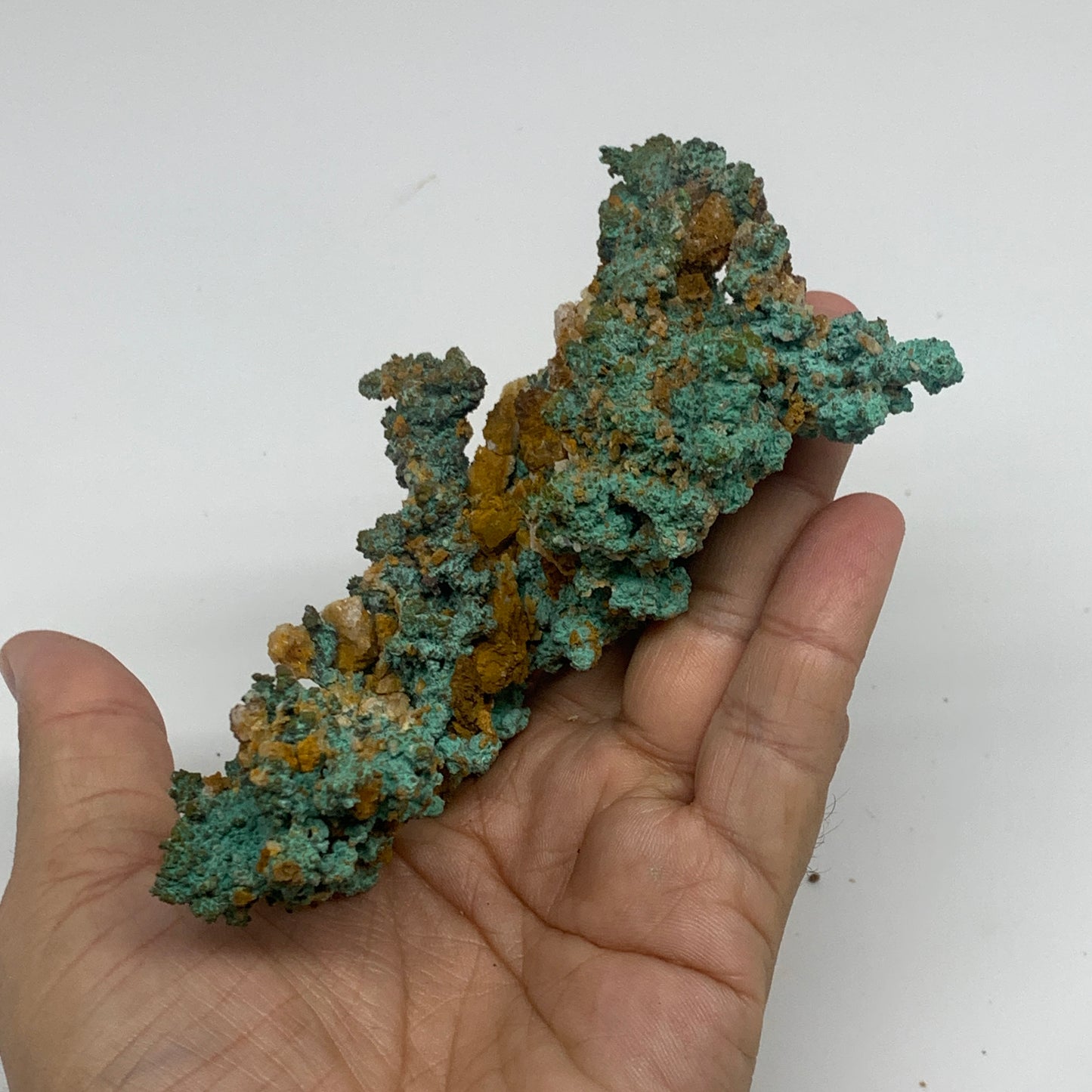 304.5g, 5"x3.2"x1.3", Malachite on Native Copper Mineral Specimens, B33982