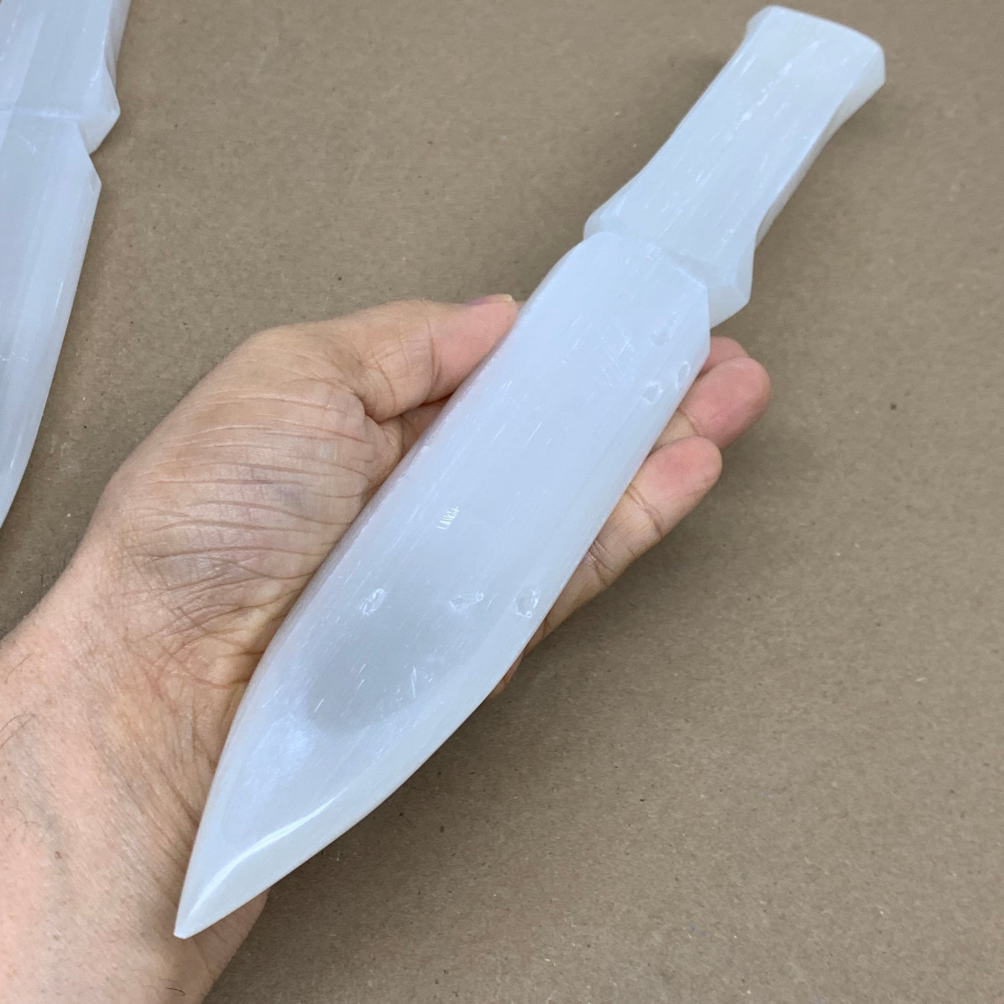 8pcs, 11.5"x1.5"x0.5", Natural Selenite Crystal Dagger (Satin Spar)