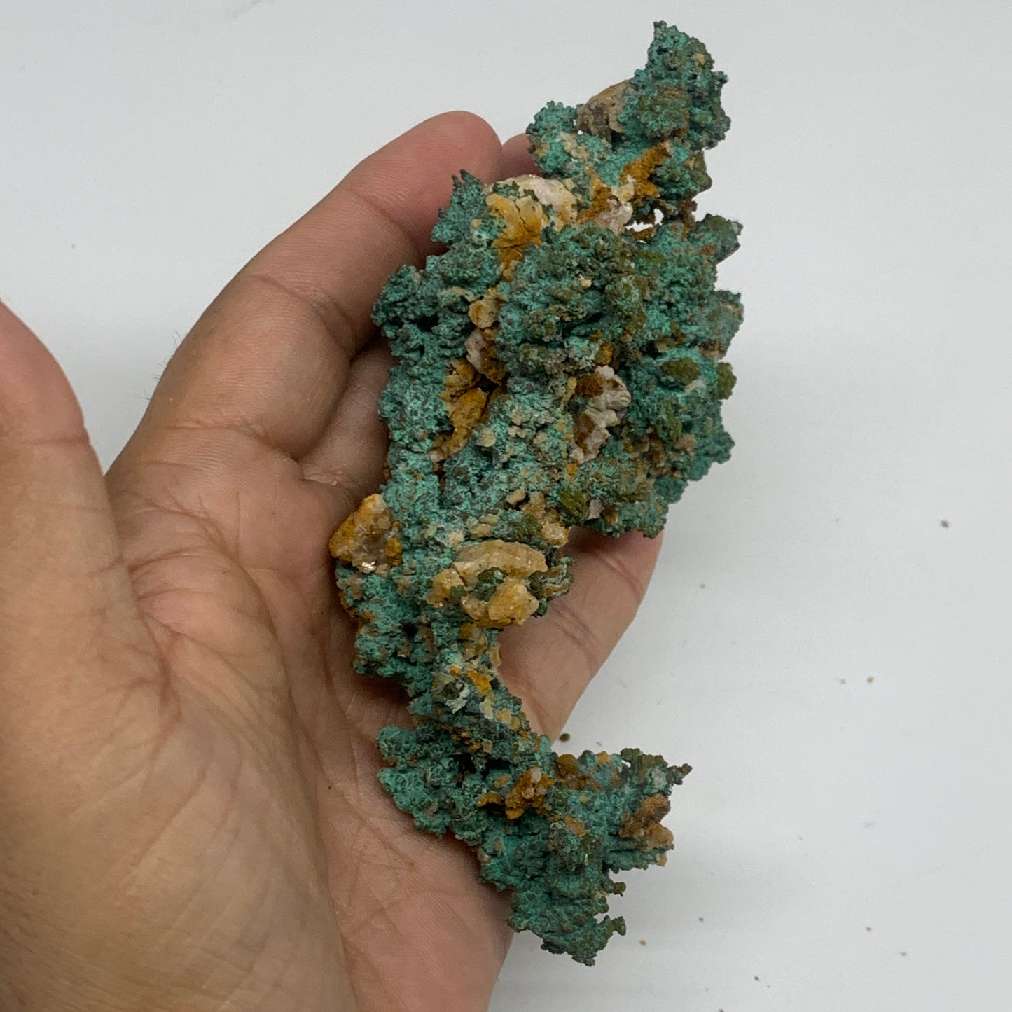 304.5g, 5"x3.2"x1.3", Malachite on Native Copper Mineral Specimens, B33982