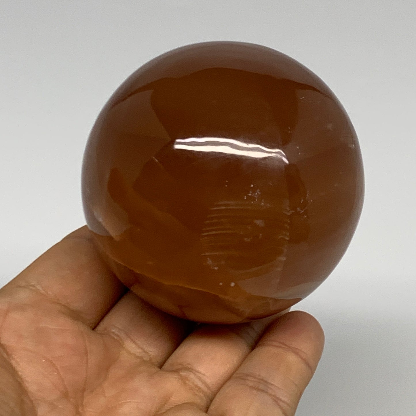 358.7g,2.5"(63mm) Honey Calcite Sphere Gemstone,Healing Crystal,B29834