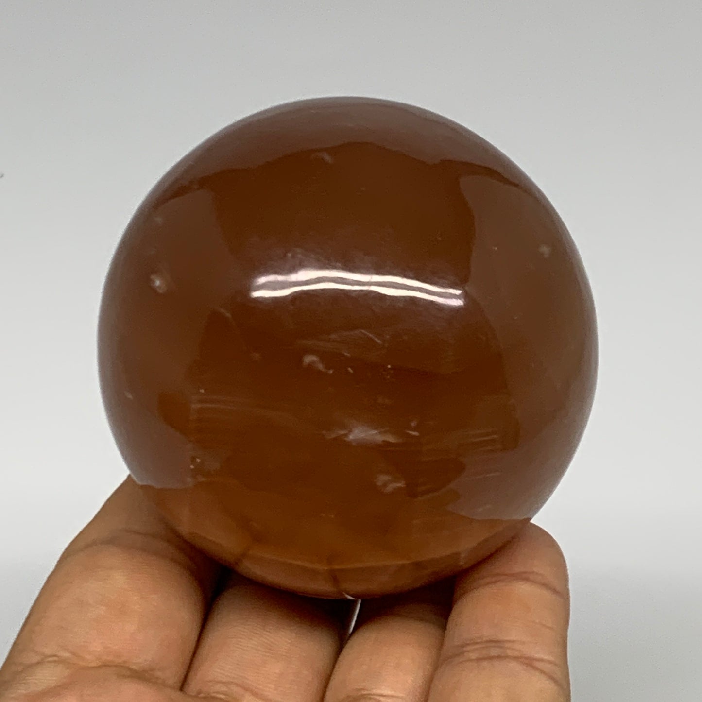 358.7g,2.5"(63mm) Honey Calcite Sphere Gemstone,Healing Crystal,B29834