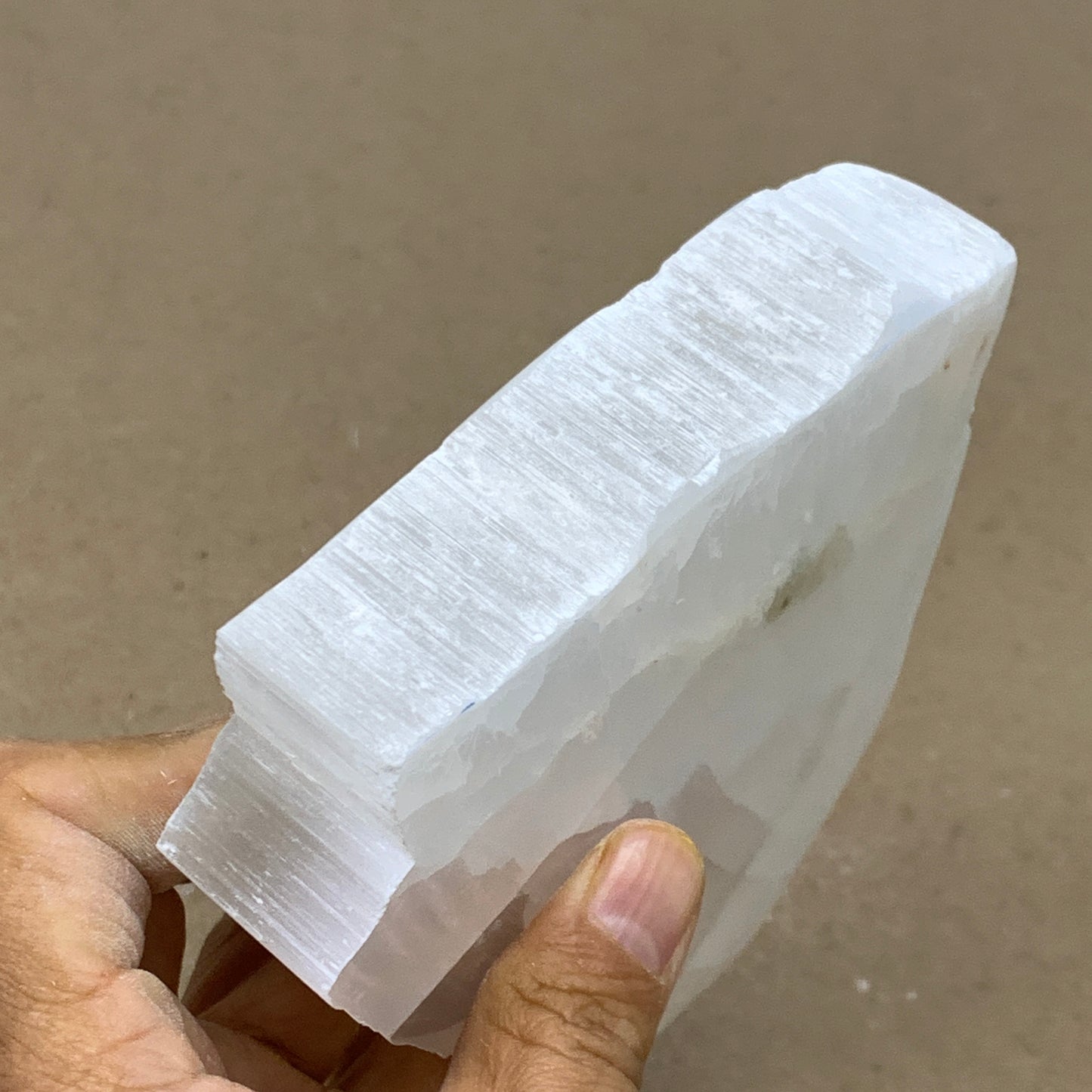 1.19 lbs, 5.1"x4.5"x1", Natural Clear Selenite Crystal Slab Gemstone, B36964