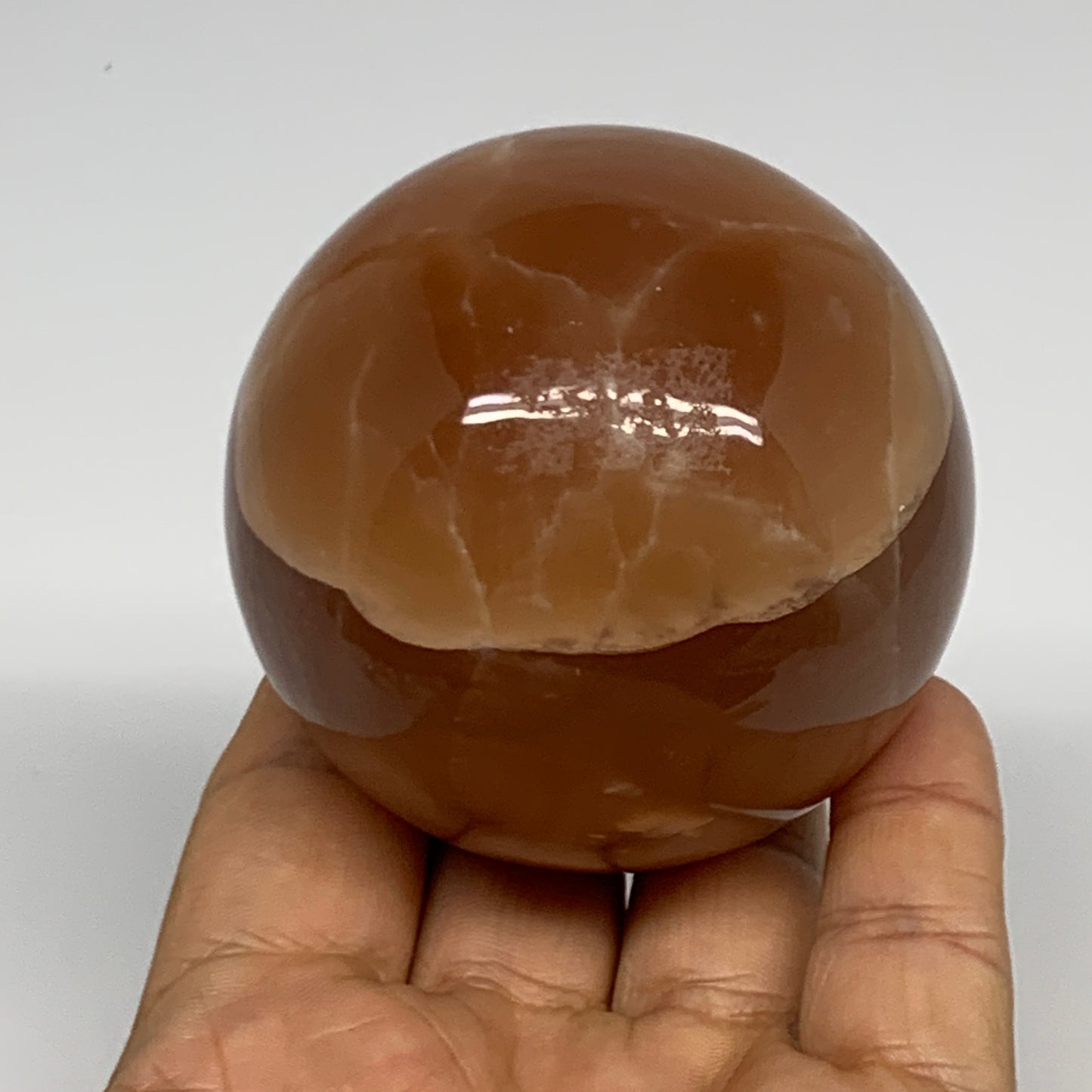 358.7g,2.5"(63mm) Honey Calcite Sphere Gemstone,Healing Crystal,B29834