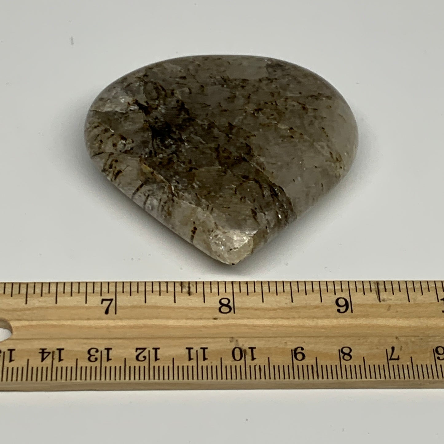 99g, 2.4"x2.5"x0.7", Natural Small Rutile Quartz Crystal Heart Reiki, B28297