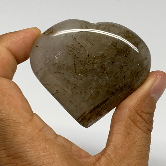 80.1g, 2"x2.3"x0.7", Natural Small Rutile Quartz Crystal Heart Reiki, B28298