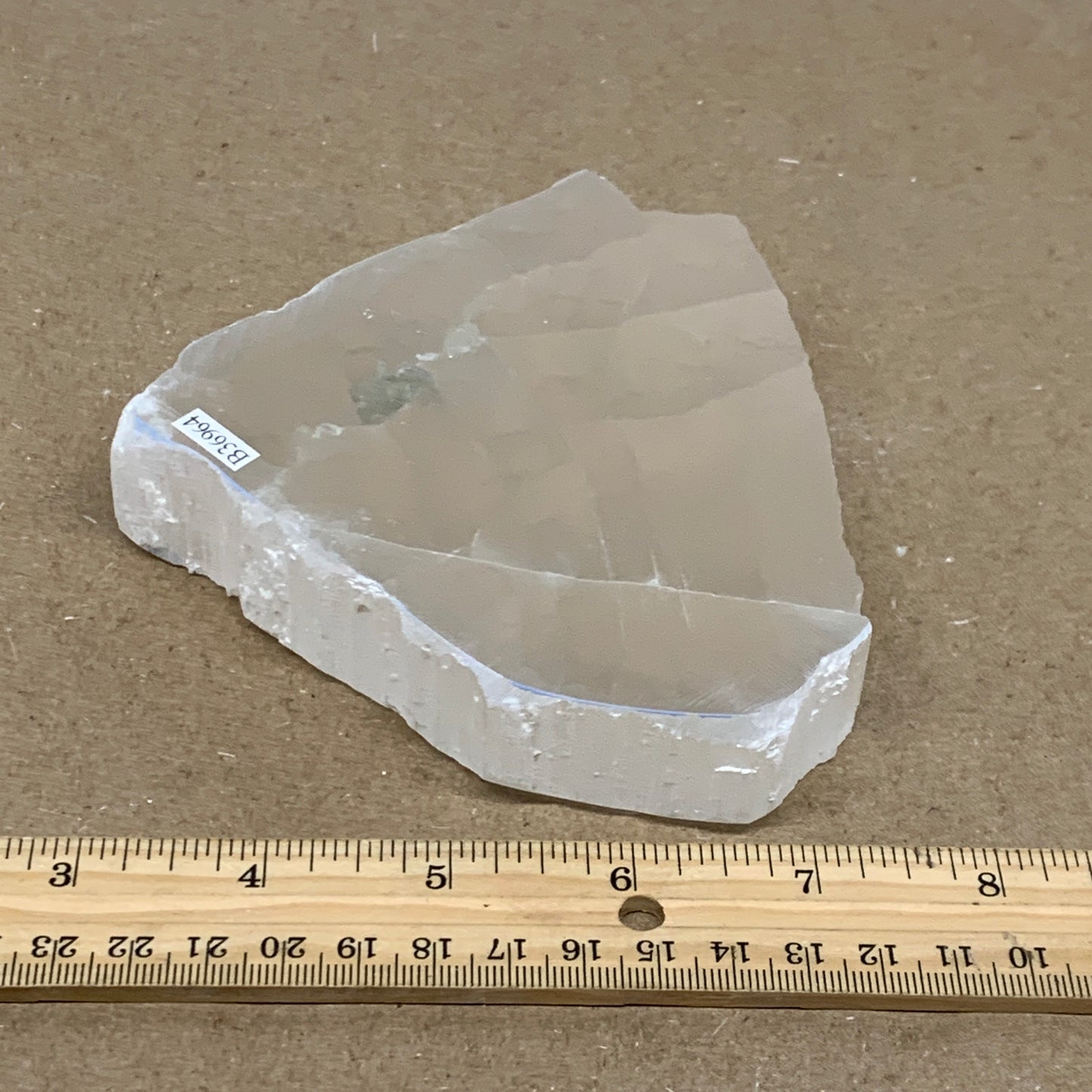 1.19 lbs, 5.1"x4.5"x1", Natural Clear Selenite Crystal Slab Gemstone, B36964