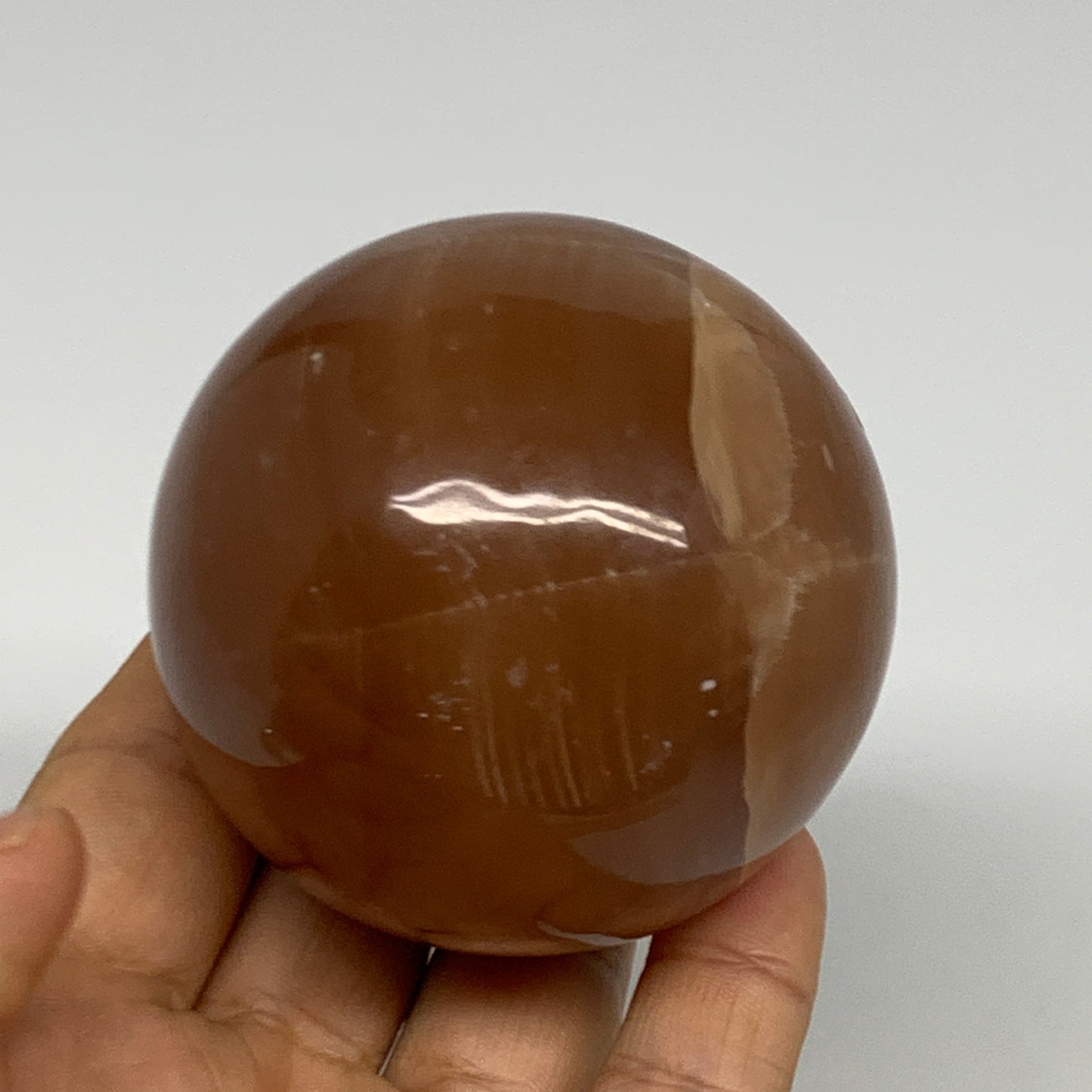 358.7g,2.5"(63mm) Honey Calcite Sphere Gemstone,Healing Crystal,B29834