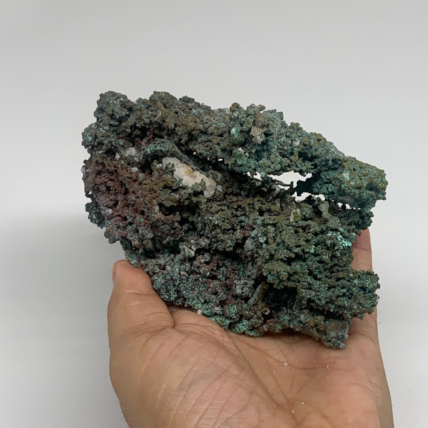 3.1 lbs, 8.7"x4.3"x2.9", Malachite on Native Copper Mineral Specimens, B33983