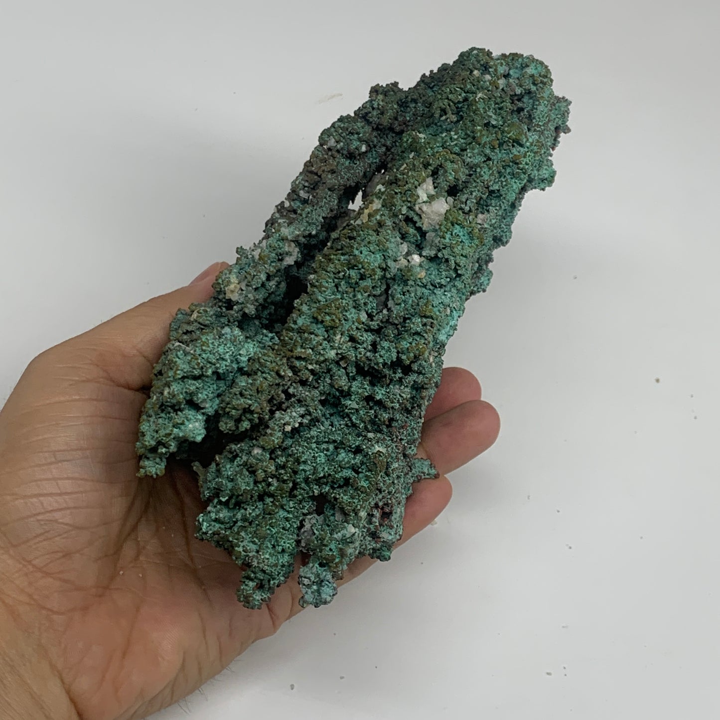 3.1 lbs, 8.7"x4.3"x2.9", Malachite on Native Copper Mineral Specimens, B33983