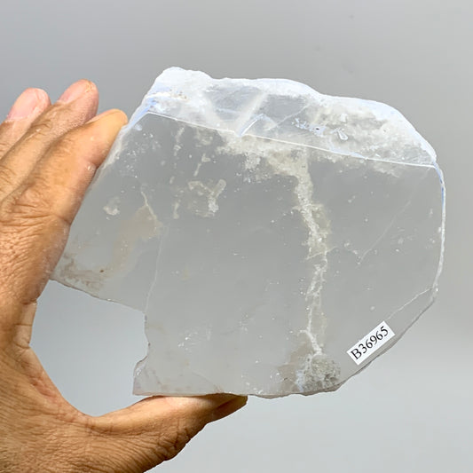 0.99 lbs, 4.7"x3.9"x1", Natural Clear Selenite Crystal Slab Gemstone, B36965