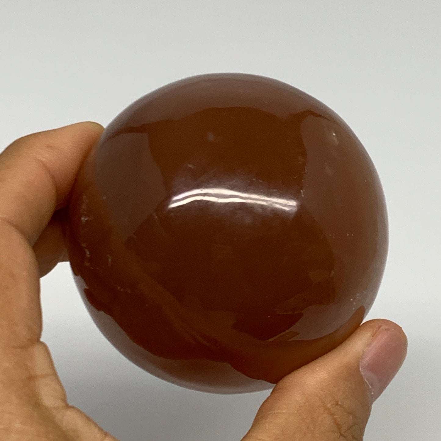 358.7g,2.5"(63mm) Honey Calcite Sphere Gemstone,Healing Crystal,B29834