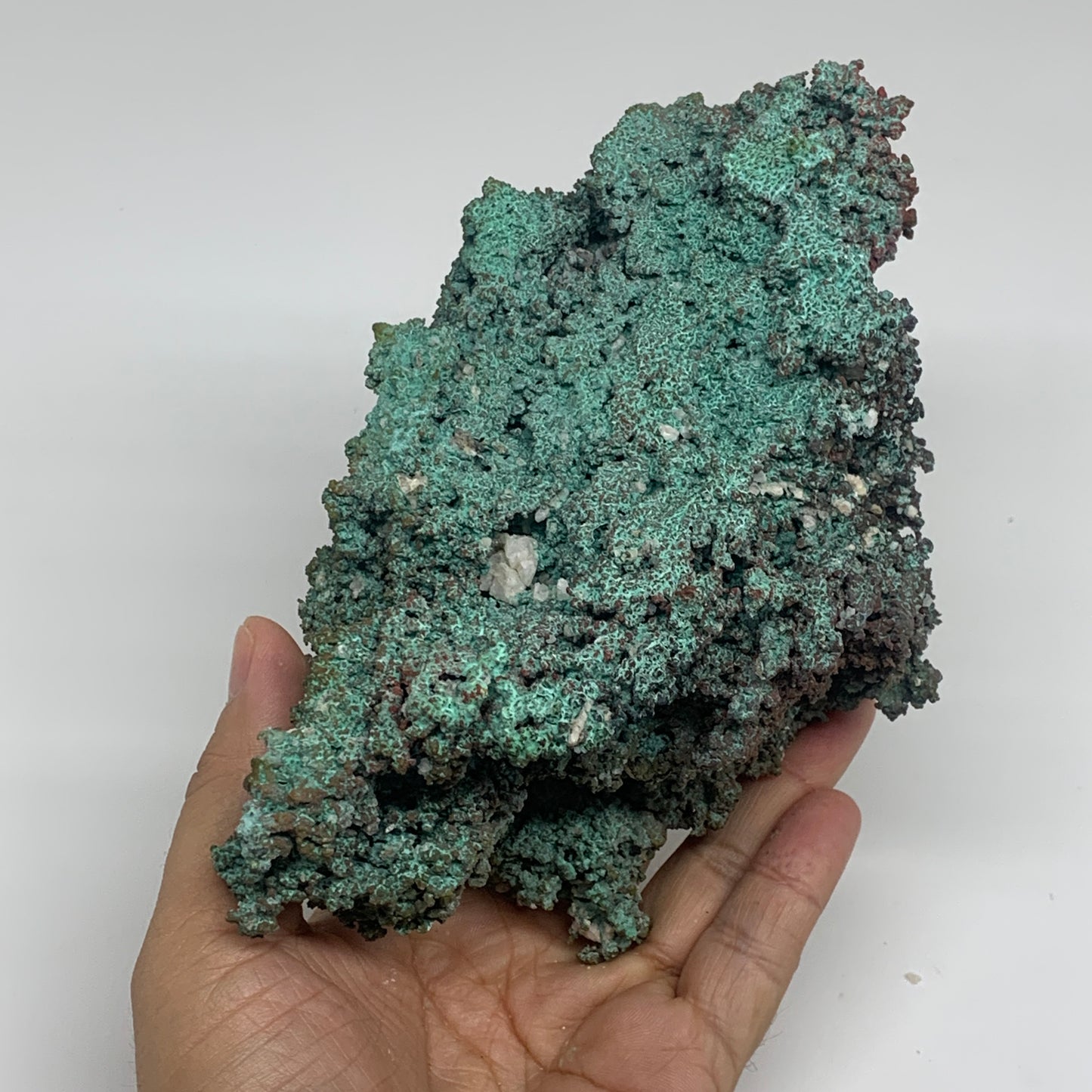 3.1 lbs, 8.7"x4.3"x2.9", Malachite on Native Copper Mineral Specimens, B33983