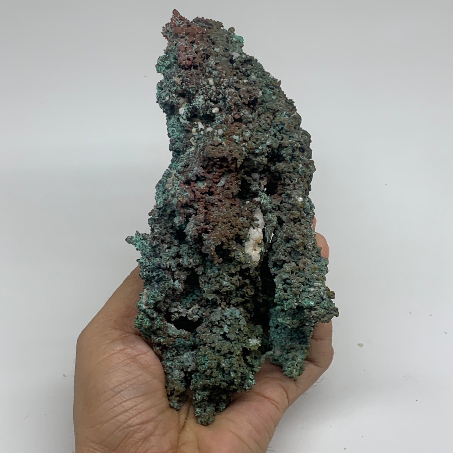 3.1 lbs, 8.7"x4.3"x2.9", Malachite on Native Copper Mineral Specimens, B33983