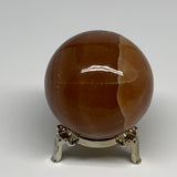 358.7g,2.5"(63mm) Honey Calcite Sphere Gemstone,Healing Crystal,B29834