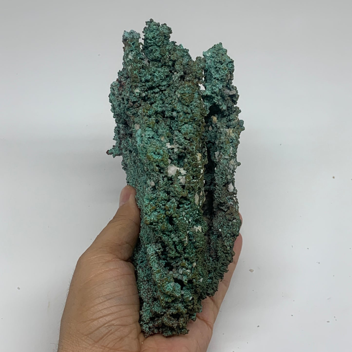 3.1 lbs, 8.7"x4.3"x2.9", Malachite on Native Copper Mineral Specimens, B33983