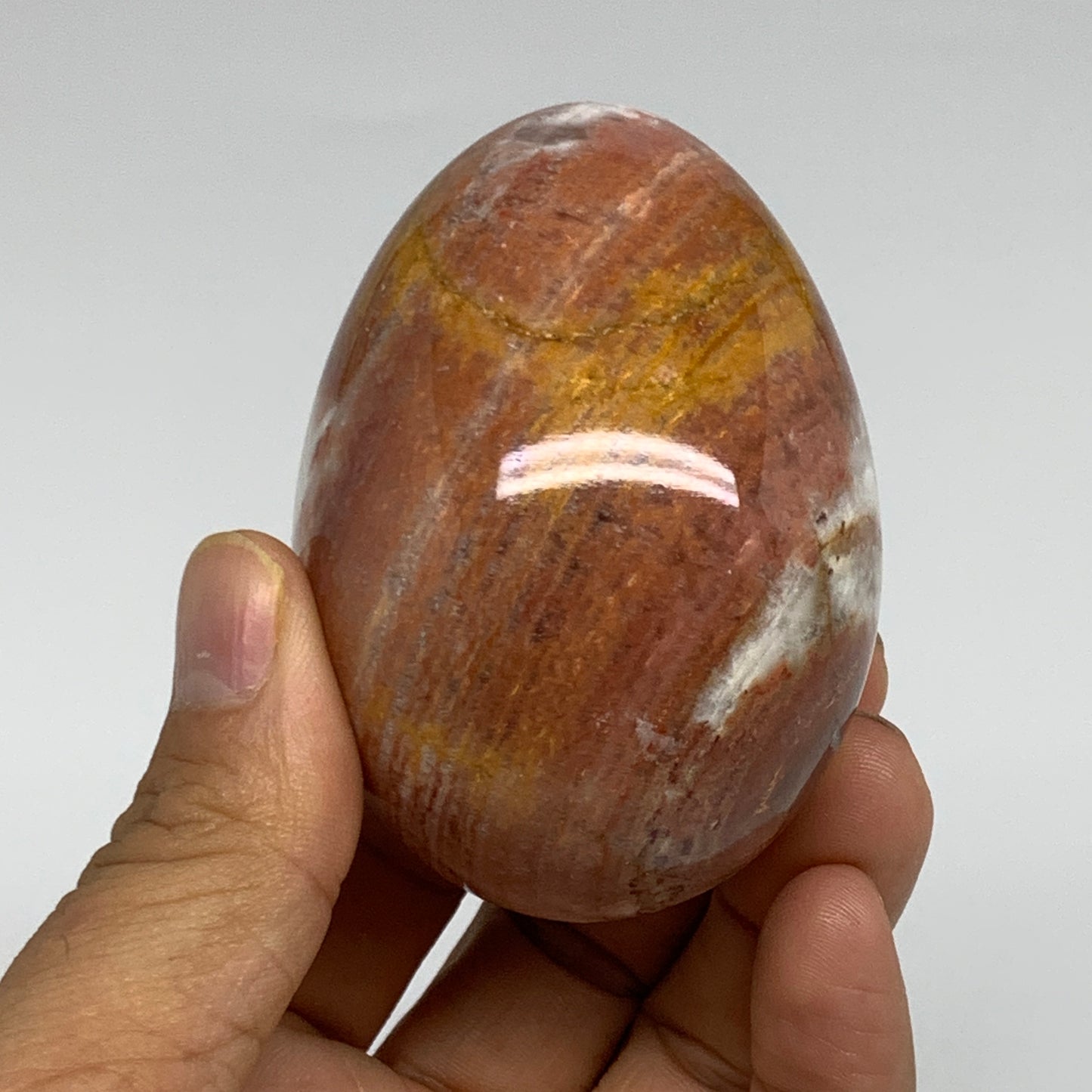 247g, 2.7"x2" Natural Green Onyx Egg Gemstone Mineral, from Pakistan, B32023