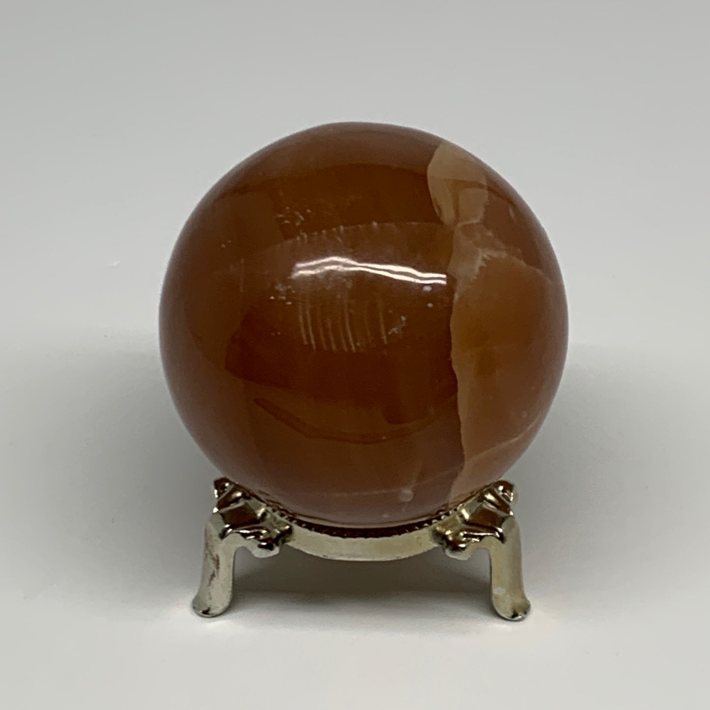 358.7g,2.5"(63mm) Honey Calcite Sphere Gemstone,Healing Crystal,B29834