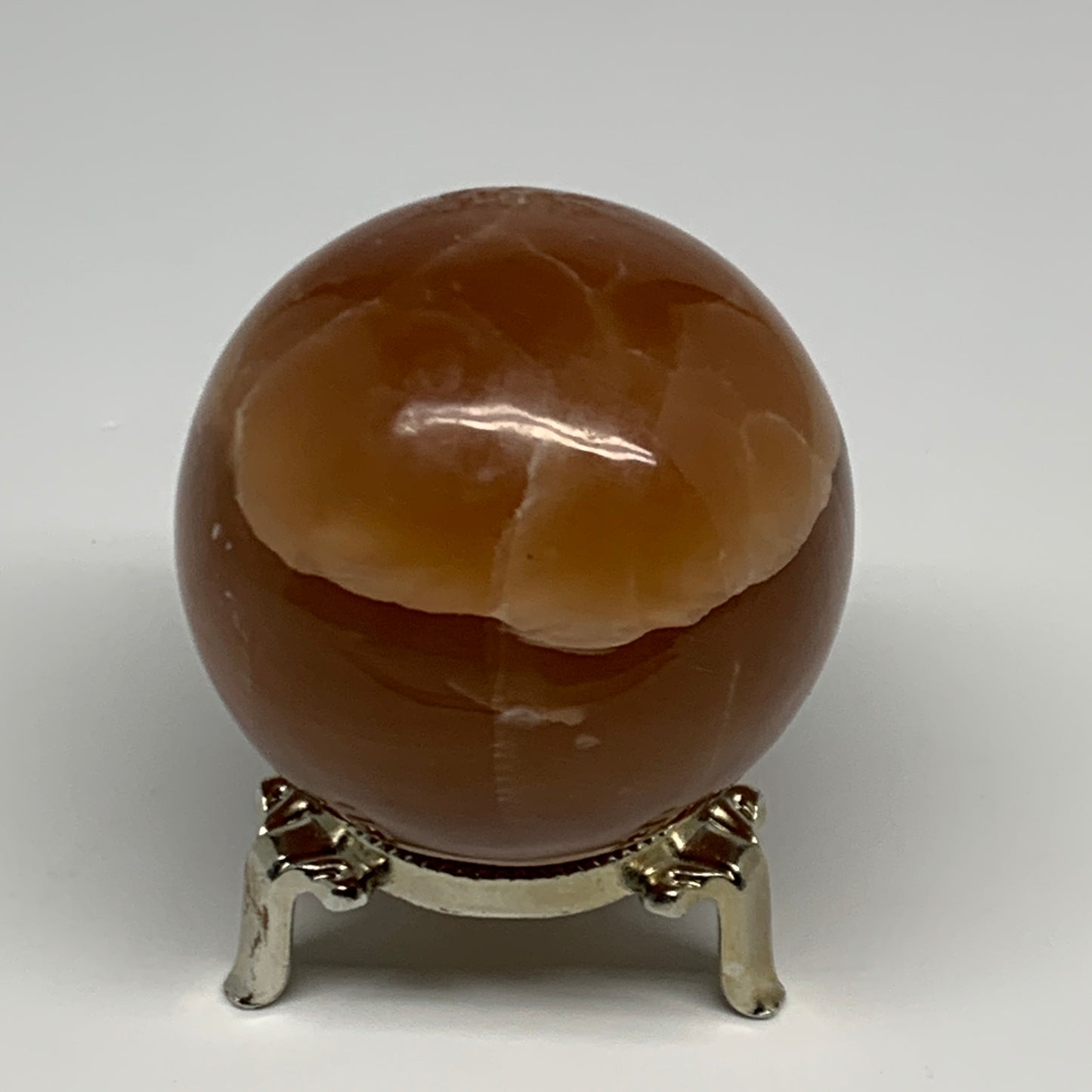 358.7g,2.5"(63mm) Honey Calcite Sphere Gemstone,Healing Crystal,B29834