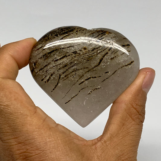 100.7g, 2.2"x2.5"x0.8", Natural Small Rutile Quartz Crystal Heart Reiki, B28299