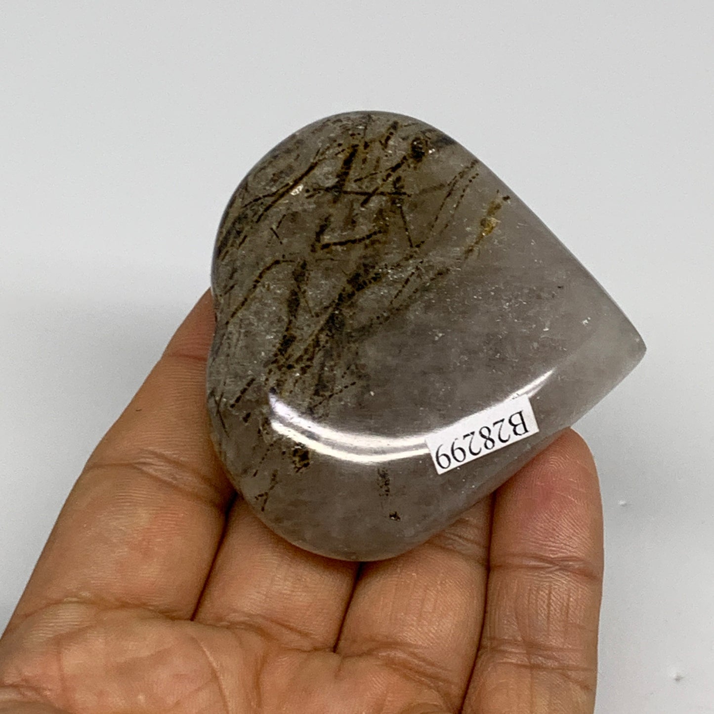 100.7g, 2.2"x2.5"x0.8", Natural Small Rutile Quartz Crystal Heart Reiki, B28299