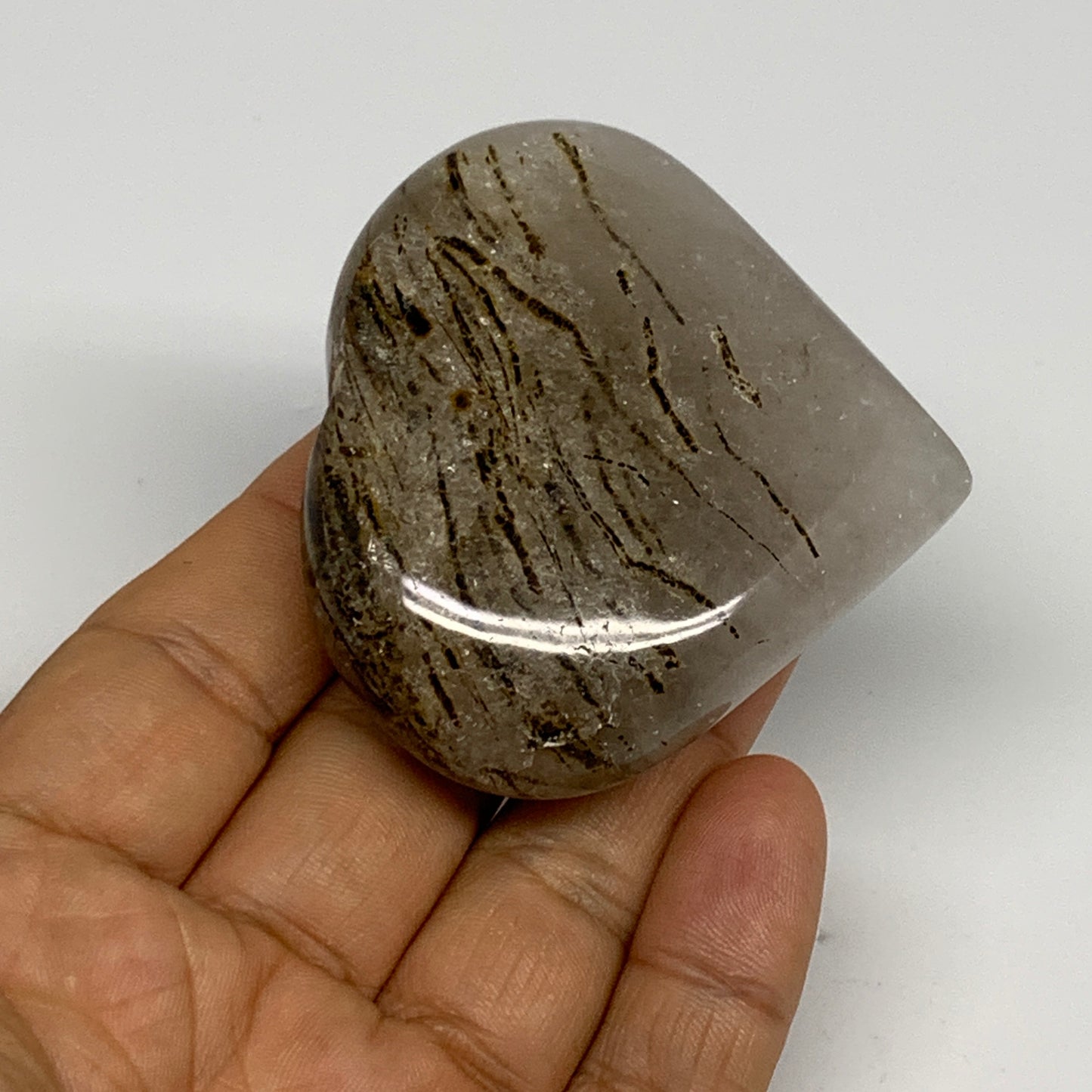 100.7g, 2.2"x2.5"x0.8", Natural Small Rutile Quartz Crystal Heart Reiki, B28299