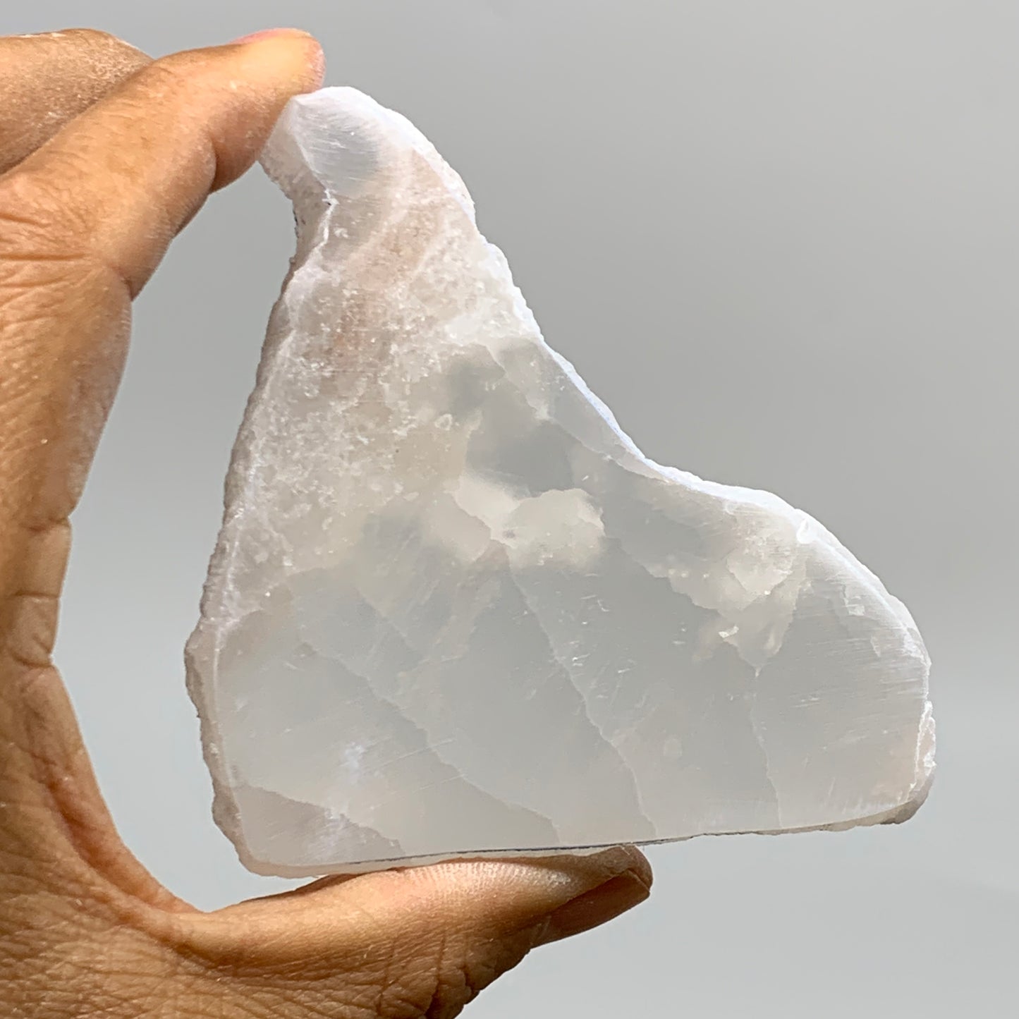 0.44 lbs, 3.1"x3"x1", Natural Clear Selenite Crystal Slab Gemstone, B36966