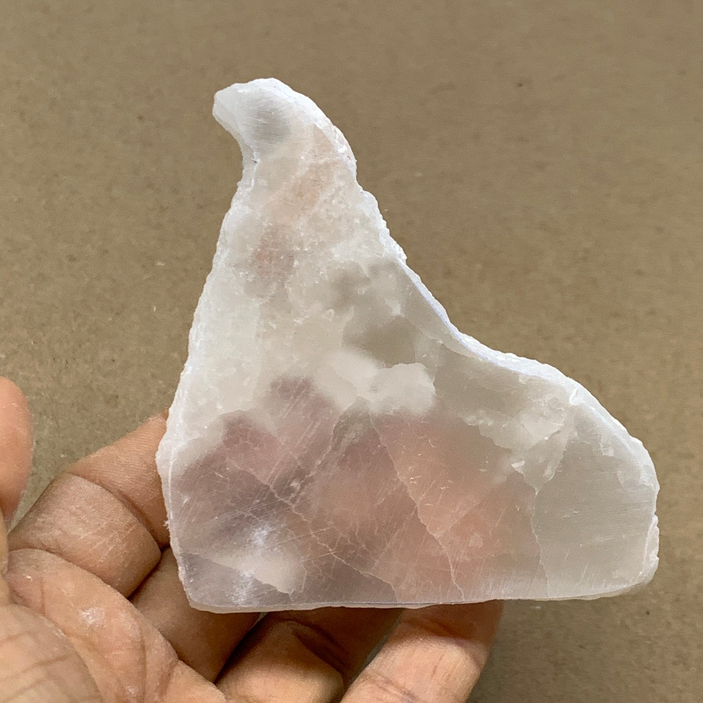 0.44 lbs, 3.1"x3"x1", Natural Clear Selenite Crystal Slab Gemstone, B36966