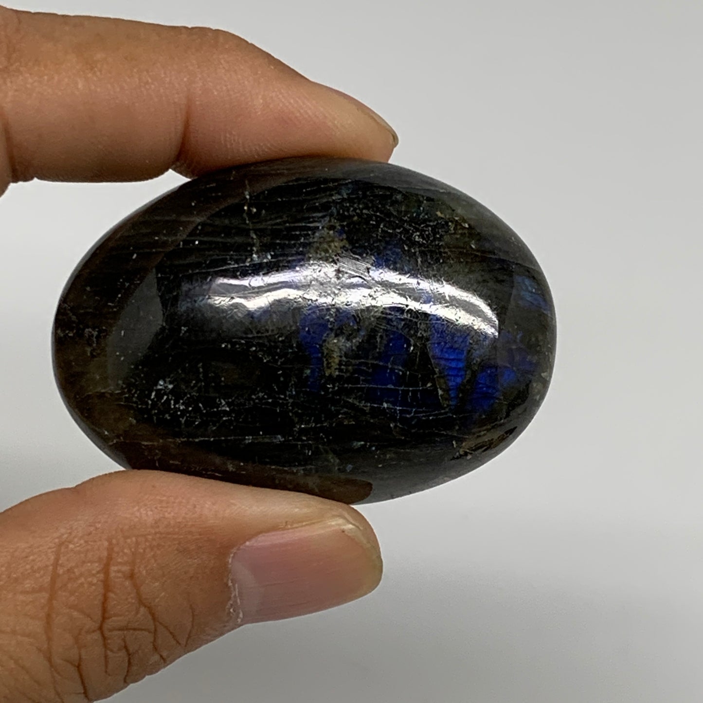 161.2g, 2"-2.1", 3pcs, Labradorite Palm-stone Polished Gemstone, B35529