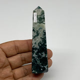 75.6g, 3.6"x0.8", Tree Agate Tower Obelisk Point Crystal @Brazil, B31385