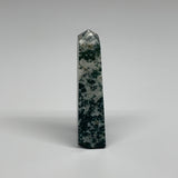 75.6g, 3.6"x0.8", Tree Agate Tower Obelisk Point Crystal @Brazil, B31385