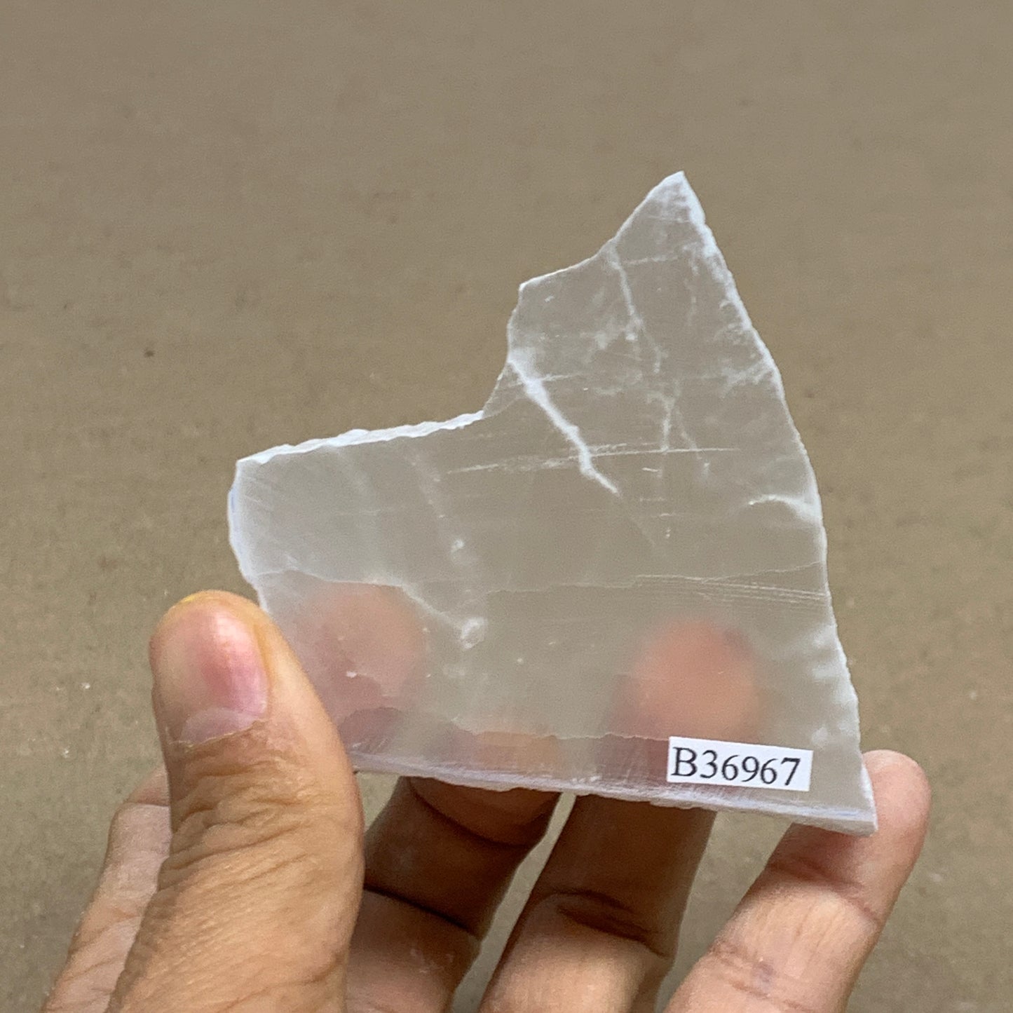 0.34 lbs, 2.8"x2.3"x1", Natural Clear Selenite Crystal Slab Gemstone, B36967