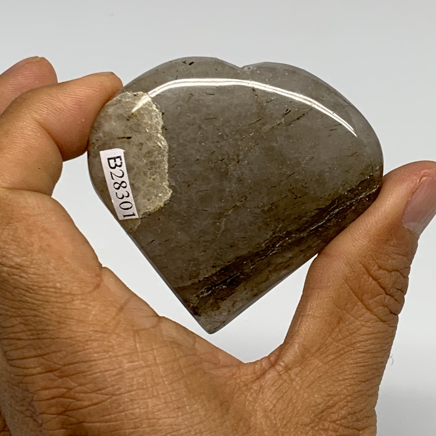 83.1g, 2.2"x2.3"x0.7", Natural Small Rutile Quartz Crystal Heart Reiki, B28301