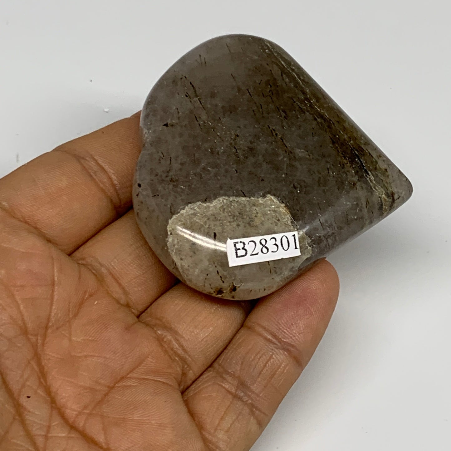 83.1g, 2.2"x2.3"x0.7", Natural Small Rutile Quartz Crystal Heart Reiki, B28301