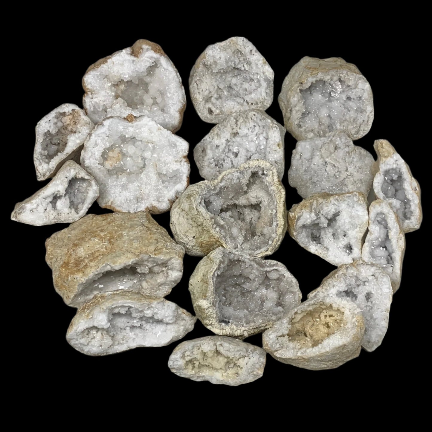 21.53 Lbs,4.1"-7", 9 Pairs, Natural Quartz Geodes @Morocco, Wholesale,B10639