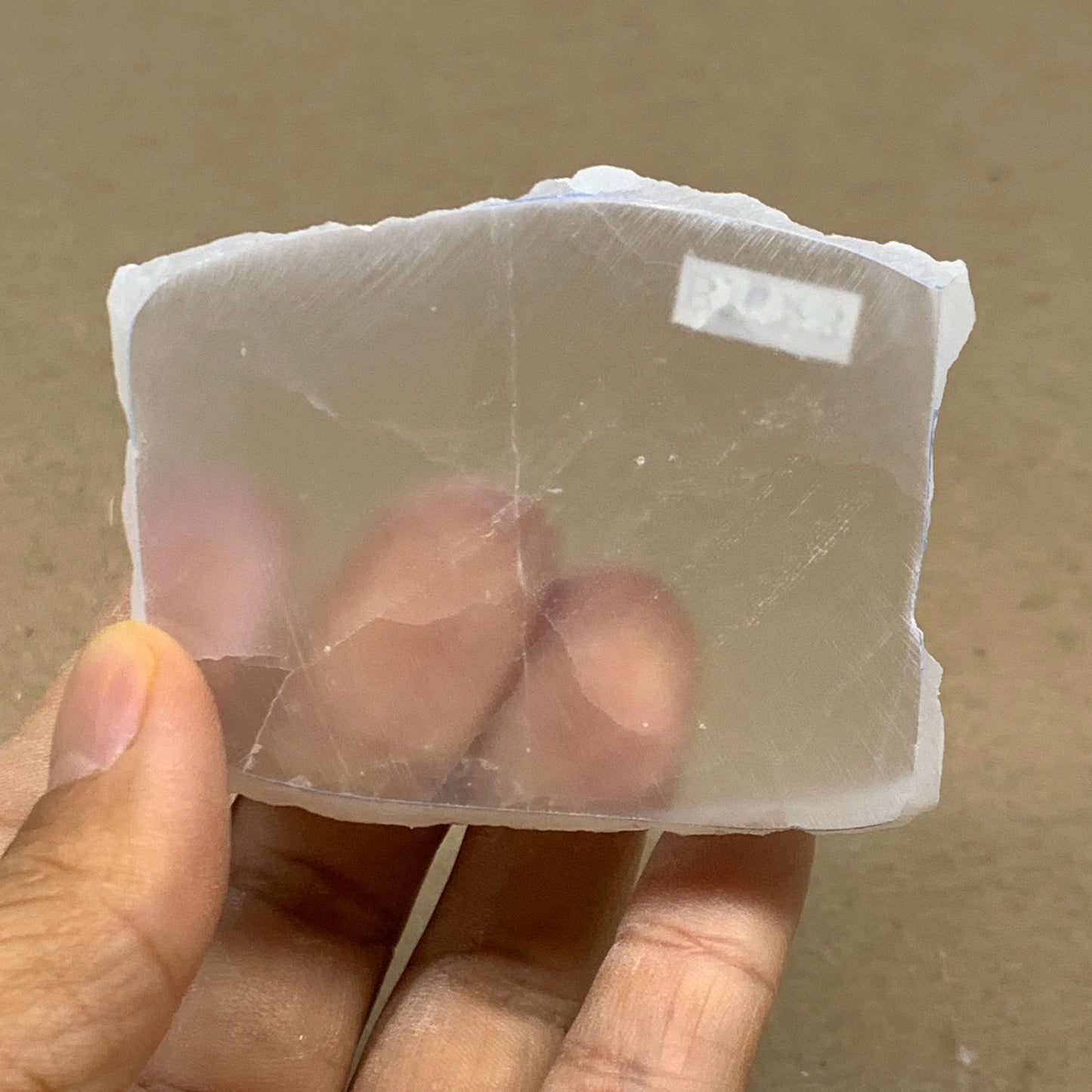 0.40 lbs, 2.7"x2.1"x1", Natural Clear Selenite Crystal Slab Gemstone, B36968