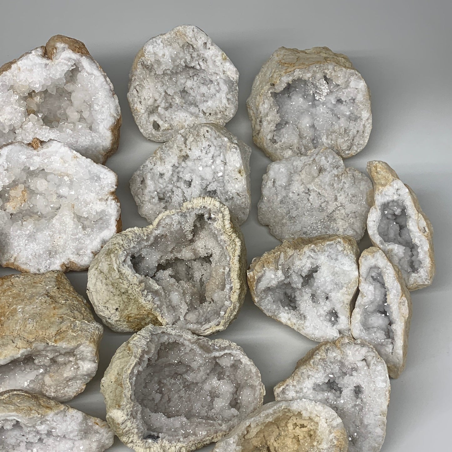 21.53 Lbs,4.1"-7", 9 Pairs, Natural Quartz Geodes @Morocco, Wholesale,B10639