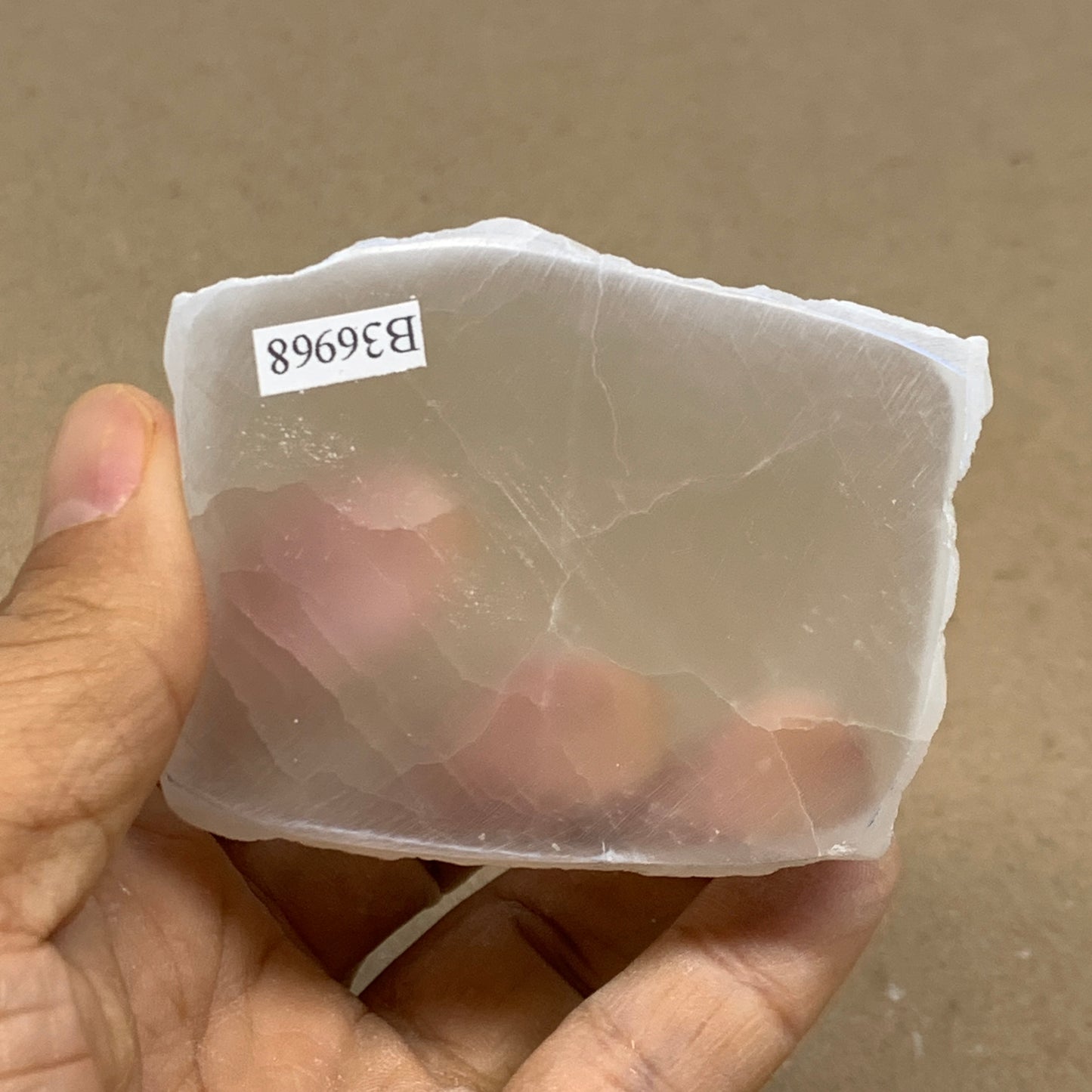 0.40 lbs, 2.7"x2.1"x1", Natural Clear Selenite Crystal Slab Gemstone, B36968