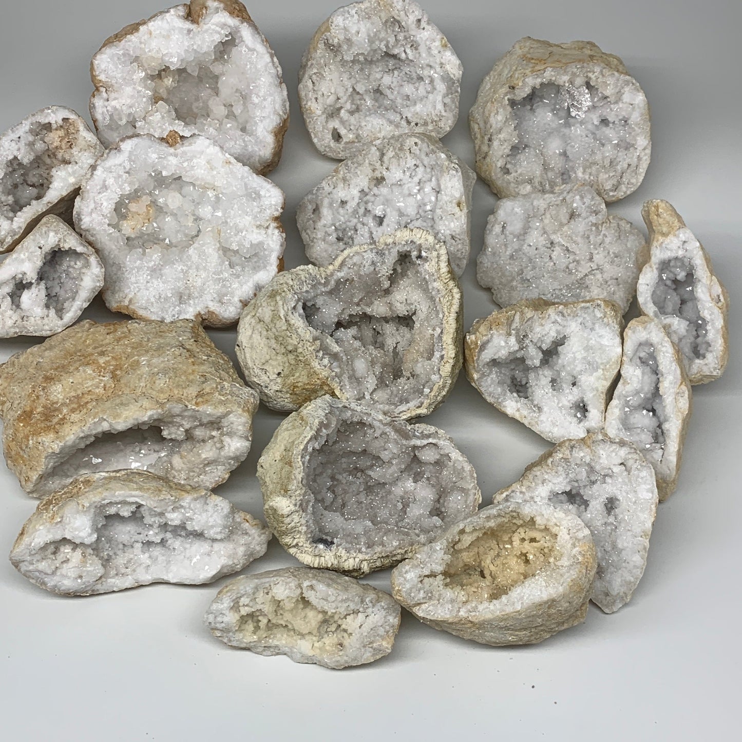 21.53 Lbs,4.1"-7", 9 Pairs, Natural Quartz Geodes @Morocco, Wholesale,B10639